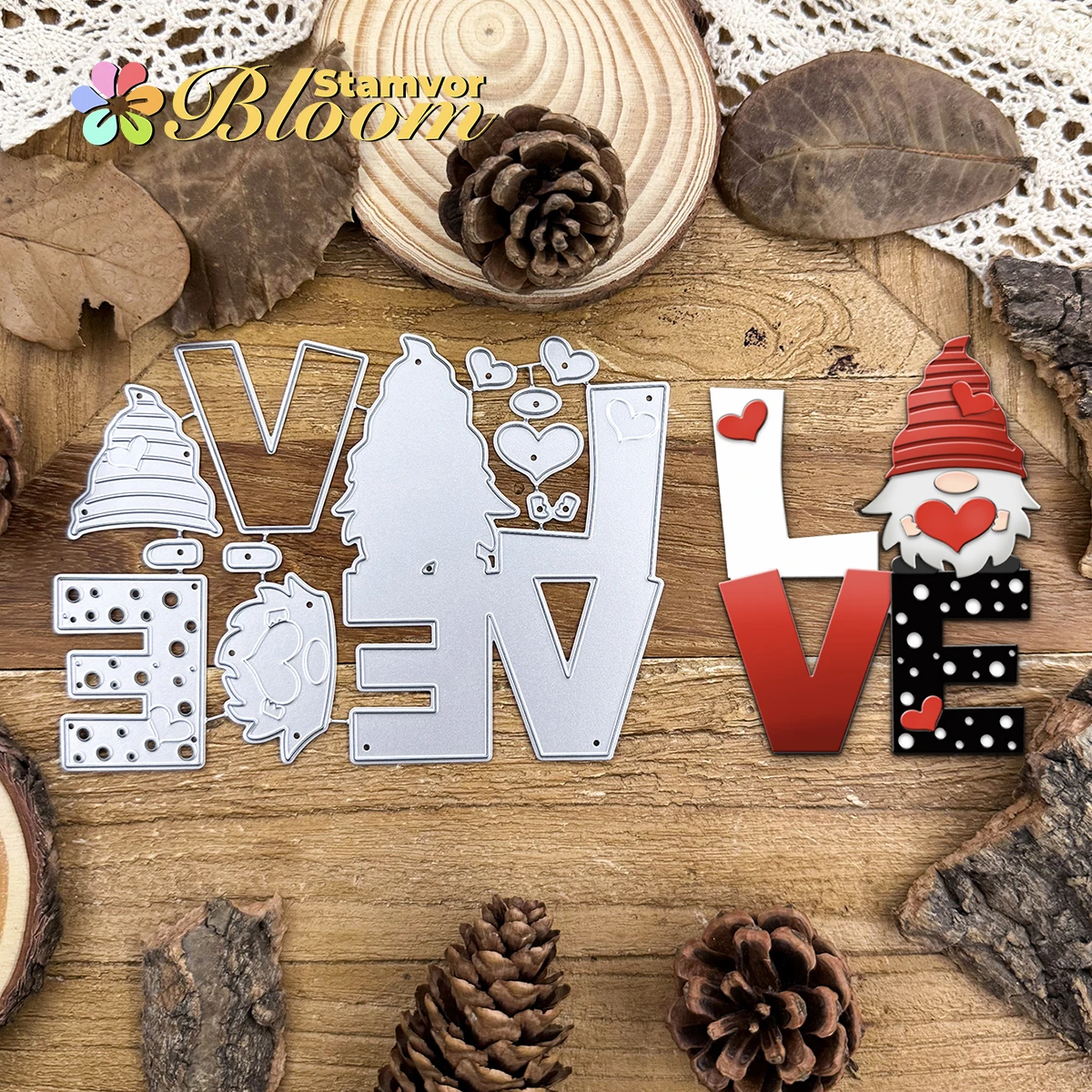 Valentinstag LIEBE Worte Schöne Zwerge Schicht Metall Stanzformen Scrapbooking Dekorative Prägung