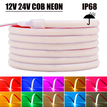 IP68 Waterdichte COB Neon Strip 12V 24V 320Leds/M Wit/Ijsblauw/Roze/geel/Roze/Rood Home Decor Flexibele Lint Touw LED Licht