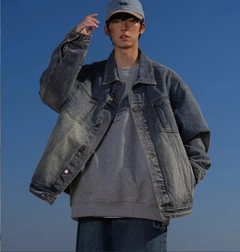 Men's Demin Casual Retro Jacket Mens Vintage Basic Jean Outerwear 2024 Harajuku Korean Fashion Demin Jackets High Quality Overco