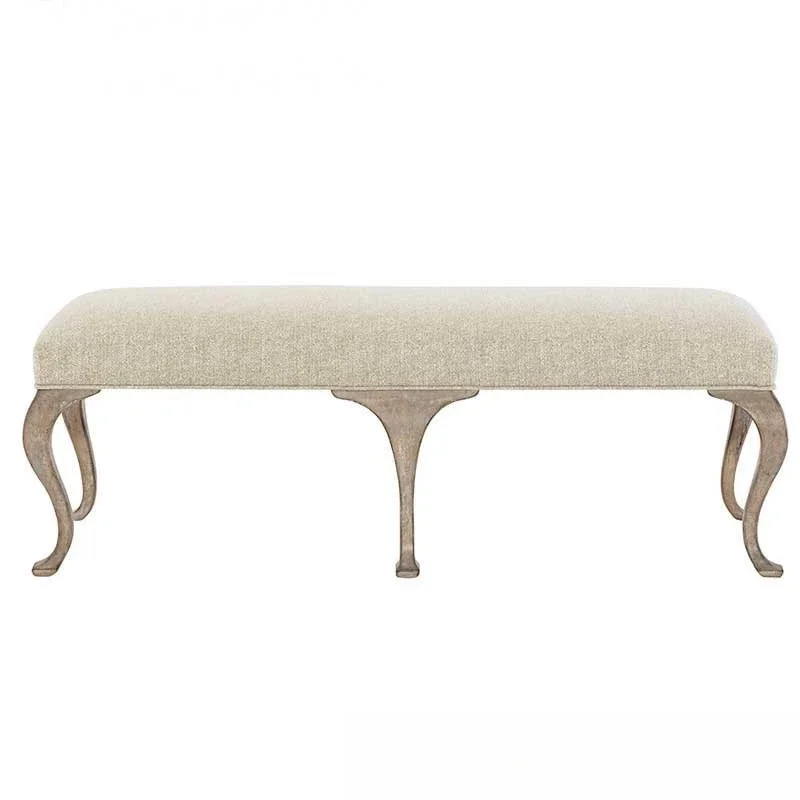 

Solid wood bedside stool American style, retro old bench fabric soft bag sofa stool foyer shoe changing stool