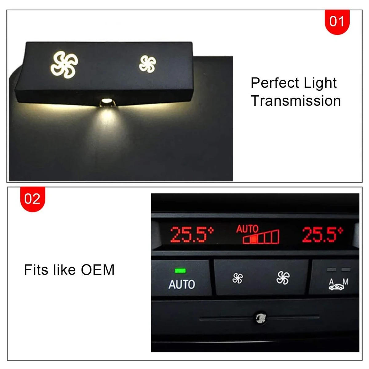 Fã do painel de controle do carro A/C, tecla do botão da velocidade, BMW 1, 3, X1, série X3, E81, E82, E87, E88, E84, E90, E91, E92, E93, f25