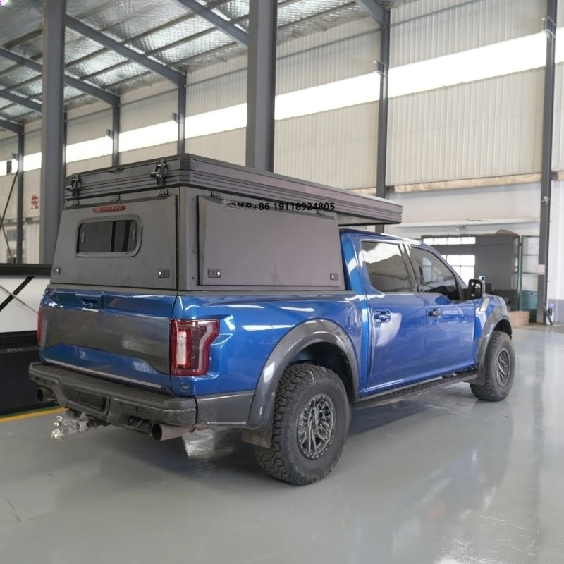 Huntoo Pop up Roof Pickup Truck Bed Camper Flatbed Off Road Lightweight Truck Camping Cabin for Outdoor Adventure