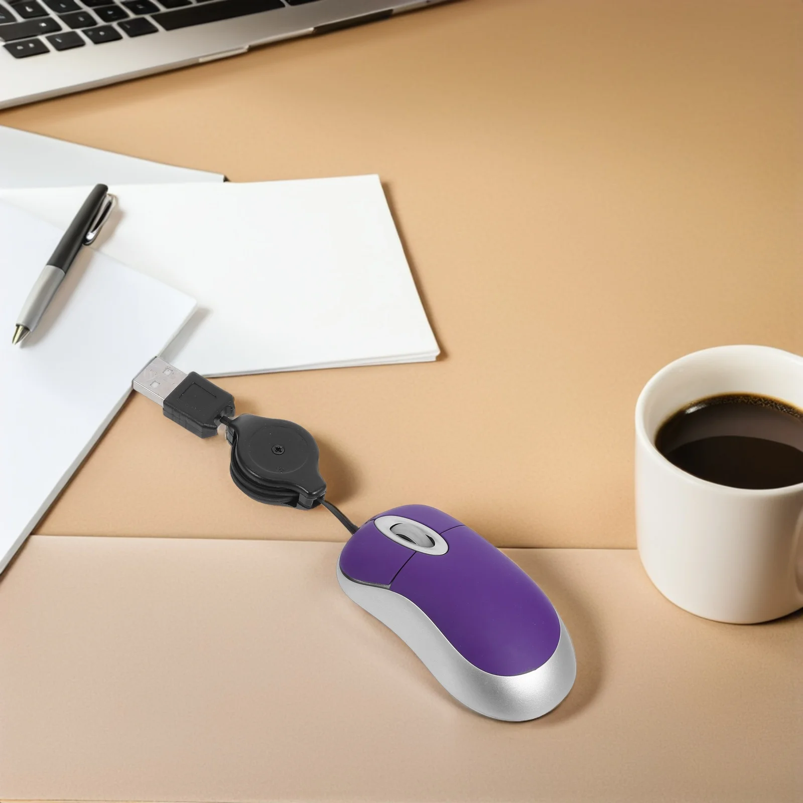 Ratón Usb compacto telescópico 1000Dpi ratón óptico con cable para ordenador portátil de escritorio silencioso clic botones laterales Compatible Win98 a Vista