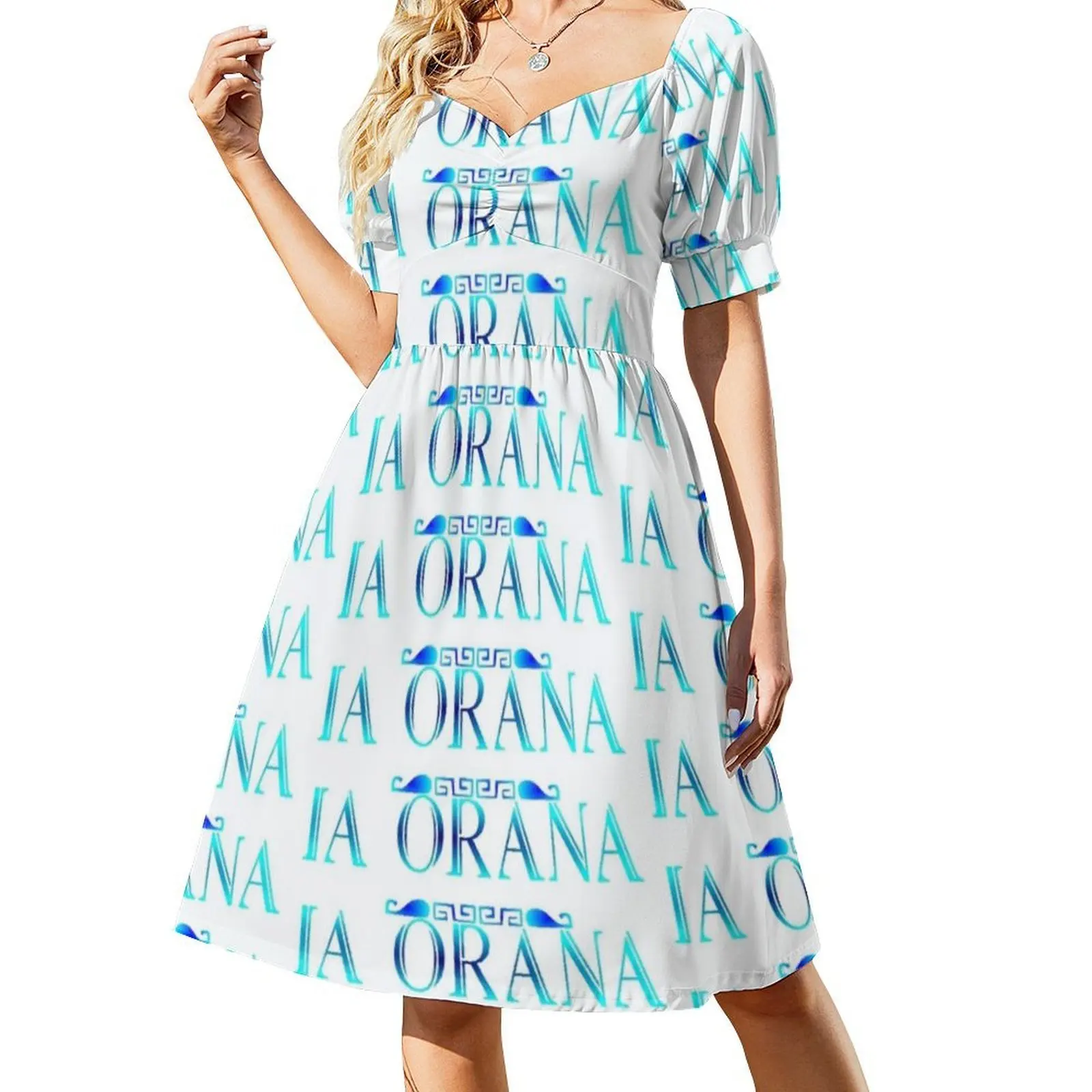 فستان Ia Orana (البحيرة الزرقاء) بفتحة عنق على شكل قلب فستان أنيق للحفلات الصيفية للنساء فستان Iaorana Bonjour Tahitien