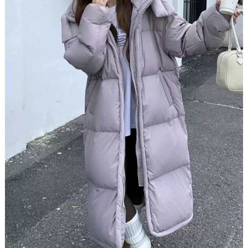 In 2025, Loose and Thick Cotton-padded Jacket Long Hooded Women's Casual Warm Coat Jacket