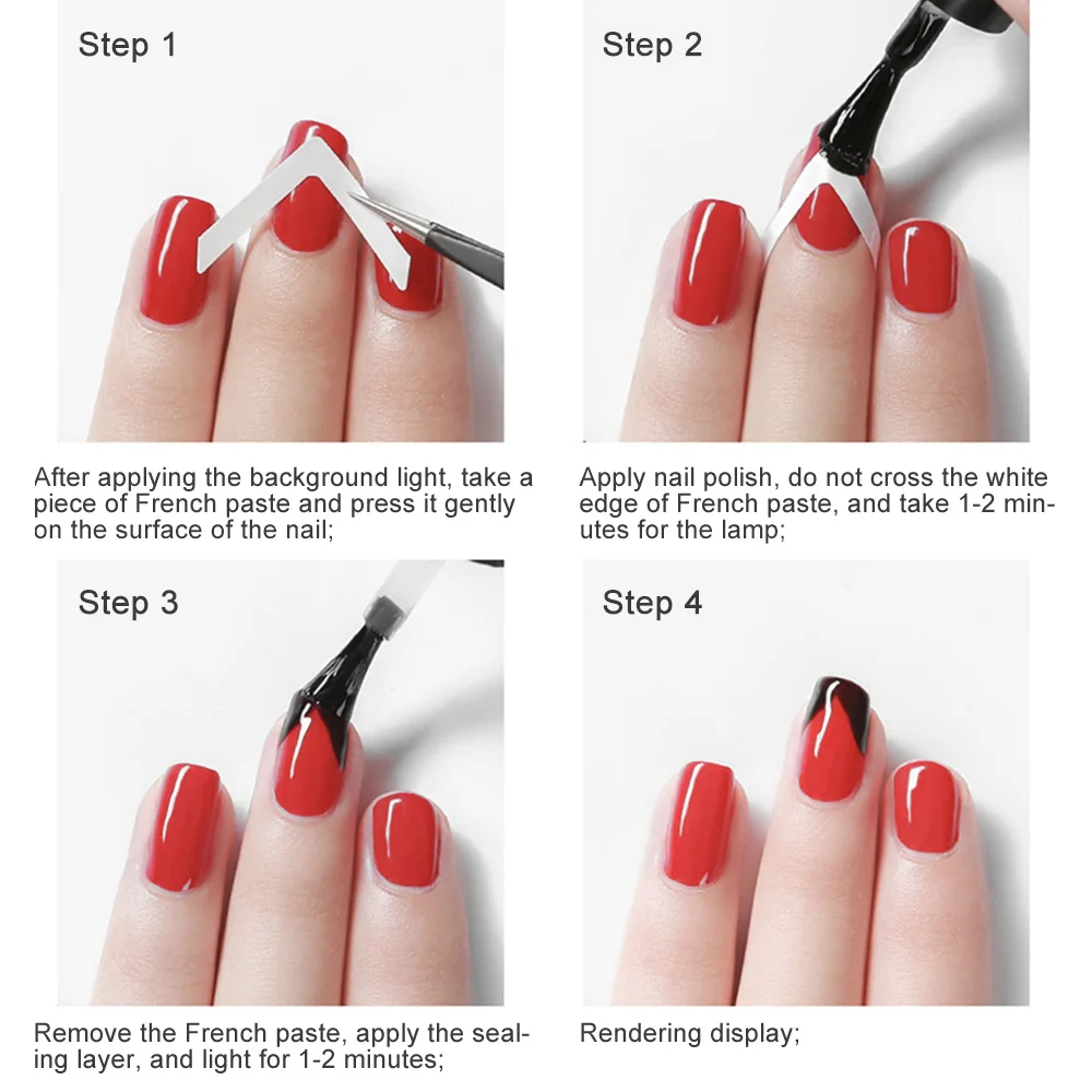 Pegatinas para uñas francesas, 18 hojas autoadhesivas para manicura, pegatinas para uñas artísticas, pegatinas con flecos curvos, cinta adhesiva para puntas de decoración de uñas