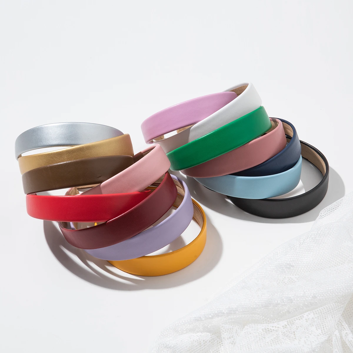 3cm PU Leather Headband Korean Style Fashion  Hairclip Hairbands Chic Vintage Hair Hoop Accessories for Girls Women Ladies