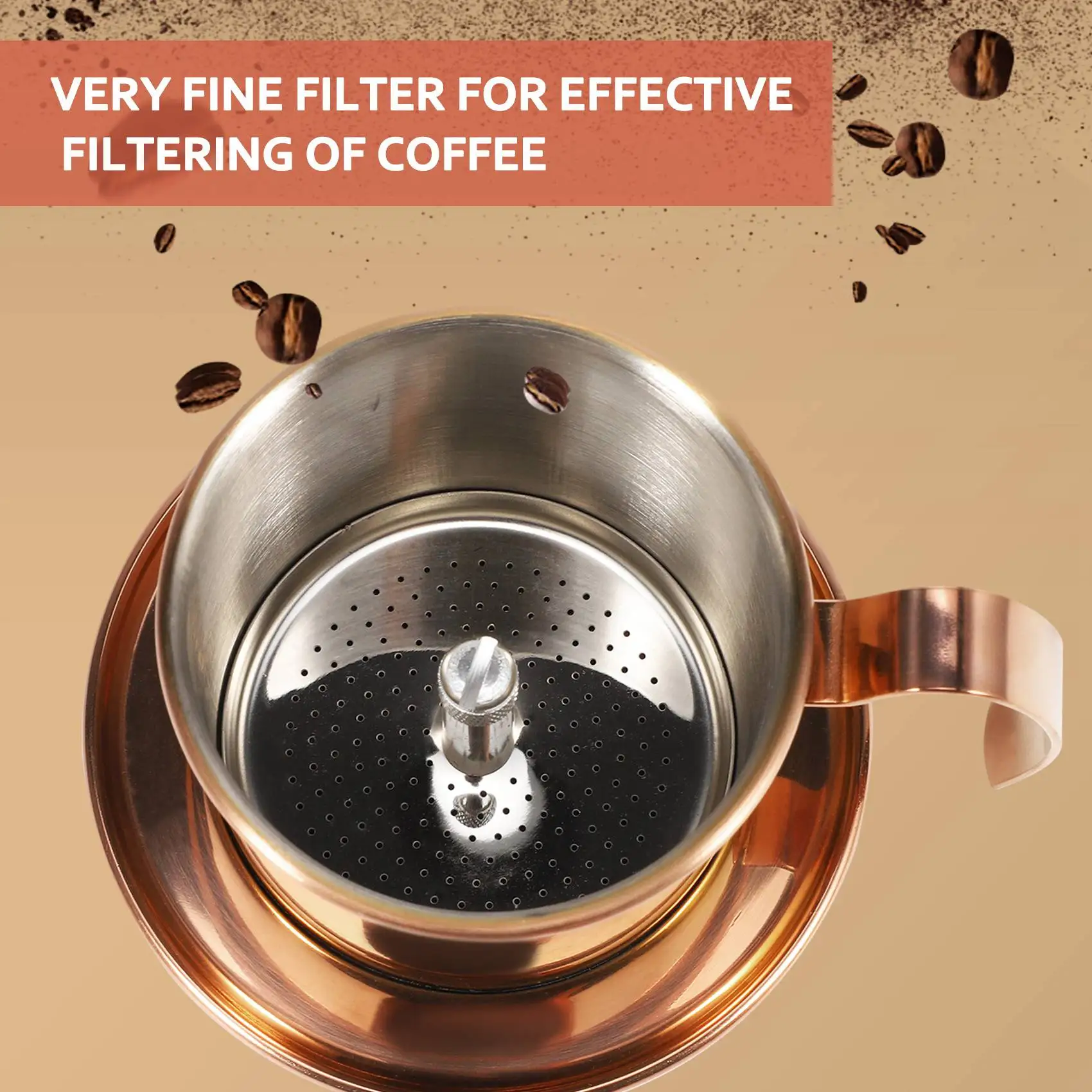 

-WSFS Stainless Steel Vietnamese Coffee Filter Single Cup Vietnam Hand Punch Pot Drip Filter Coffee Pot Vietnamese Coffee Pot Dr