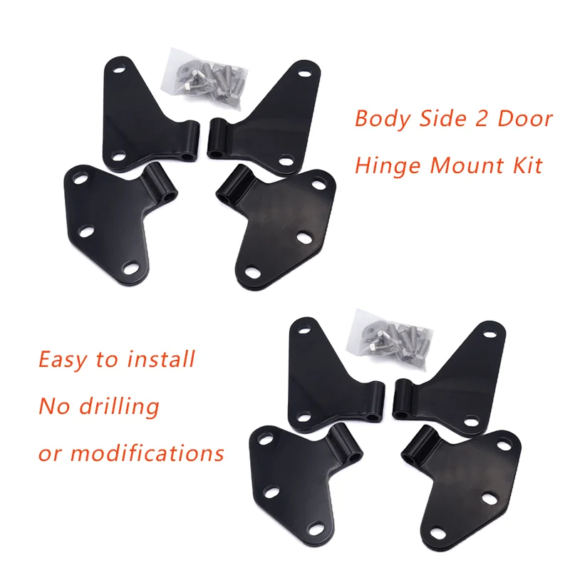 

Car Accessories 2PCS Stainless Steel Black Body Side 2 Door Hinge Mount Kit For Jeep Wrangler JK 2007-2018