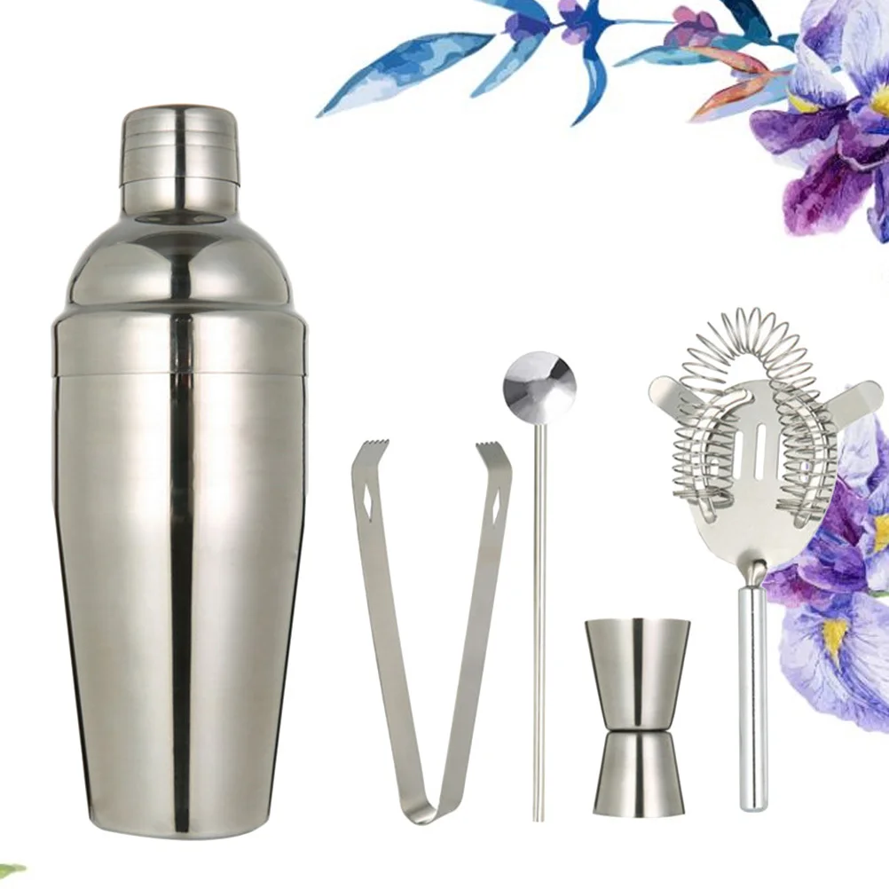 

5Pcs Stainless Steel Bartender Tool Set Professional Cocktail Shaker Restaurant Drinks Mixer Cocktail Shaker Kit