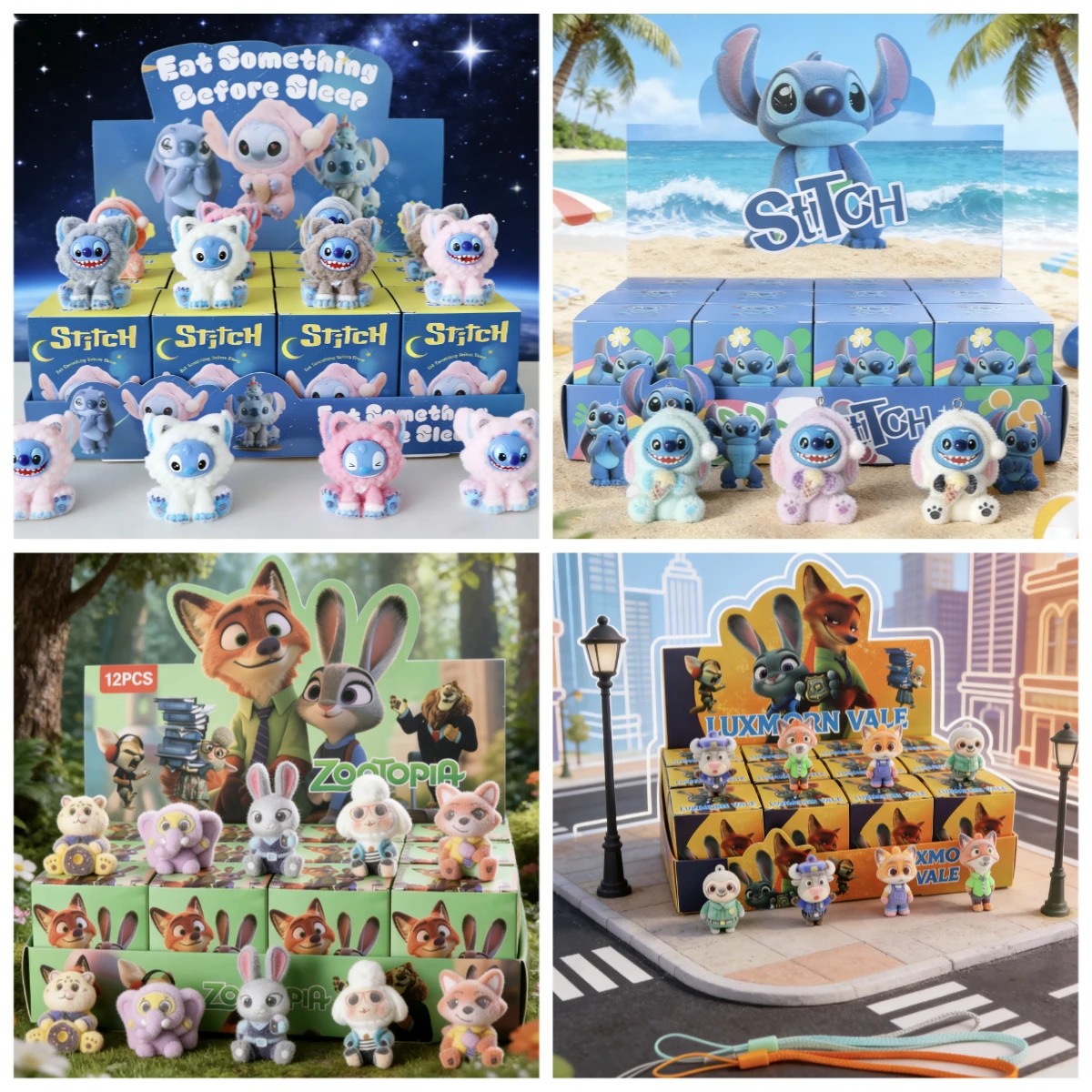 

Набор модных игрушек Disney: плюшевые фигурки Stitch и Джудит из Zootopia (Nick), в закрытой упаковке (Blind Box)