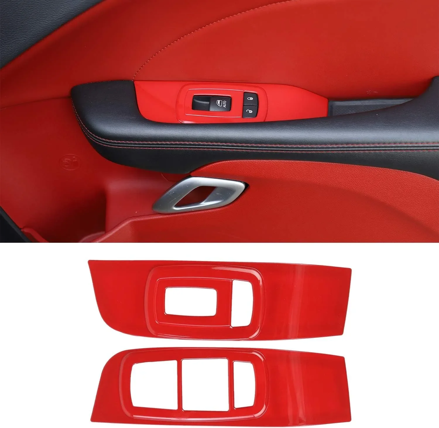 Dodge Challenger 2015-2023 Window Lift Trim Switch Panel Cover Trim Accessories Carbon Fiber for Dodge Challenger 2015-2023