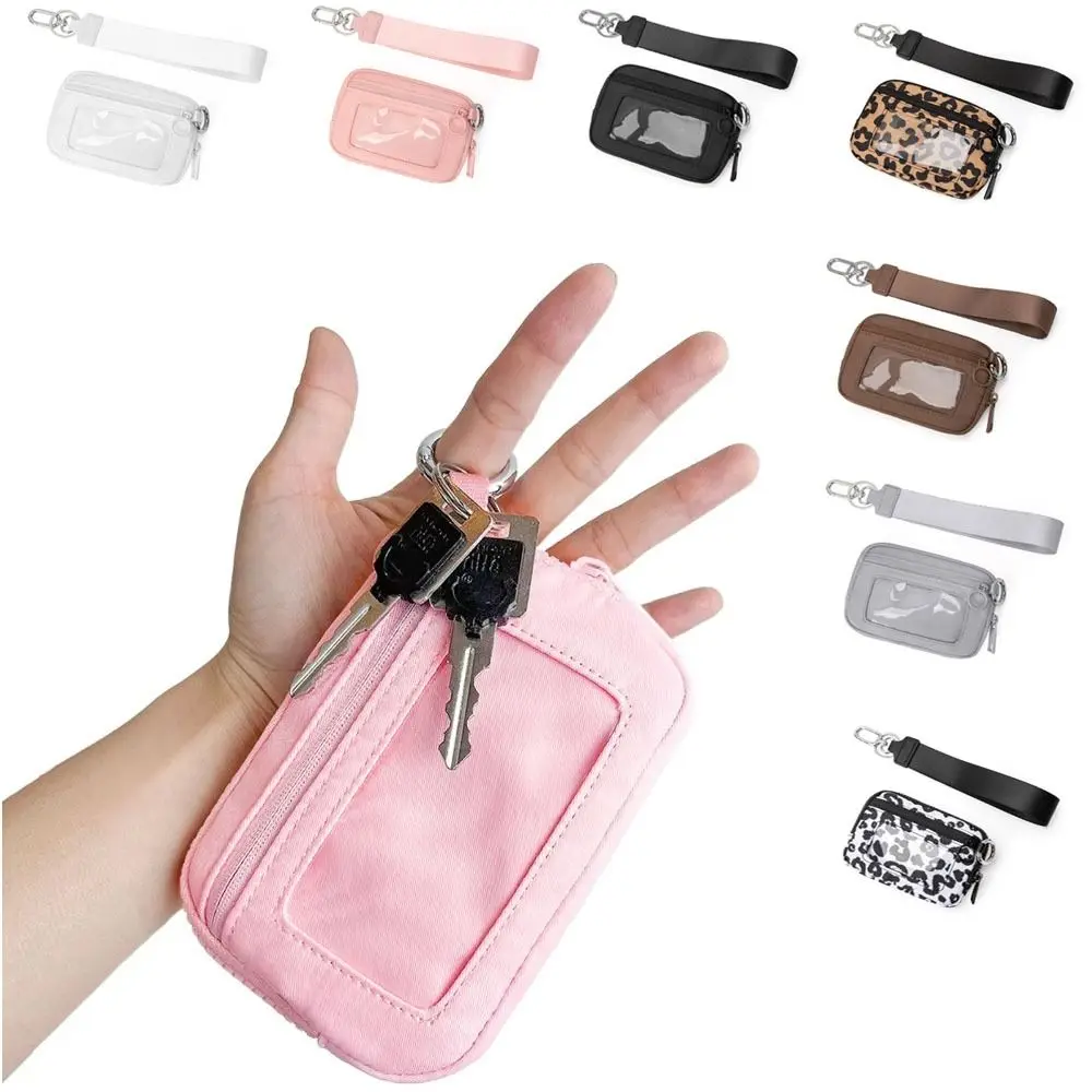 

Fashion Portable Keychain Wallet WaterProof With Clear ID Window Coin Purse Wristlet Bag