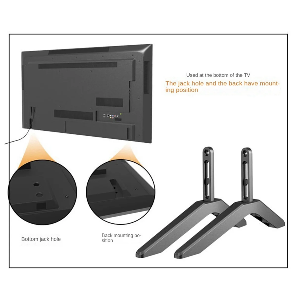 Universal TV Stand Base Table Top TV Legs for Vizio Samsung LG TCL Hisense Televisions with Screws image 2