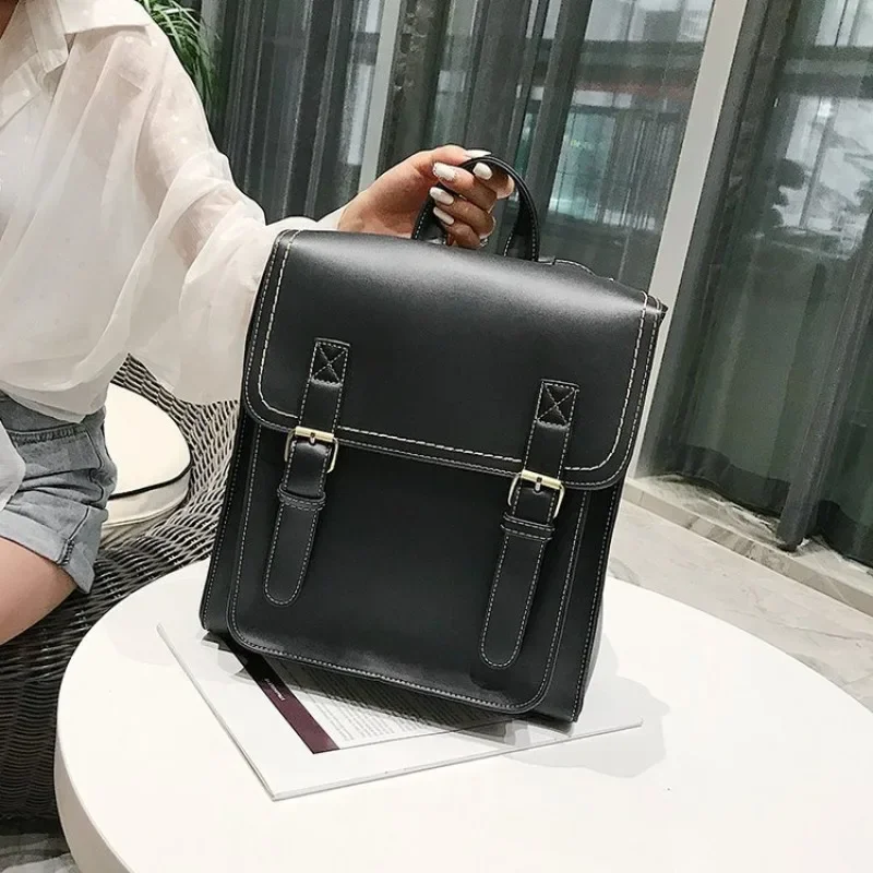 Solid Soft Interior Compartment Backpacks 2024 Casual Flap Pocket Bags for Women Light Luxury Interior Zipper Pocket Backpacks