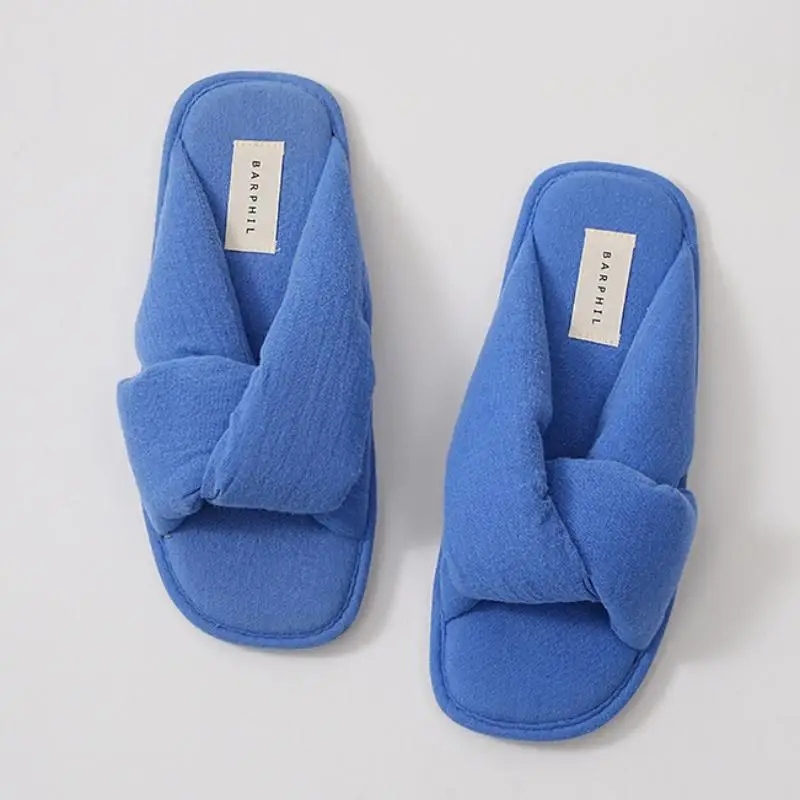 Purcoral 2026 Women Bow Decor Open Toe House Slippers Soft Padded Flat Slide Slippers Lightweight  Bedroom Home Footwear