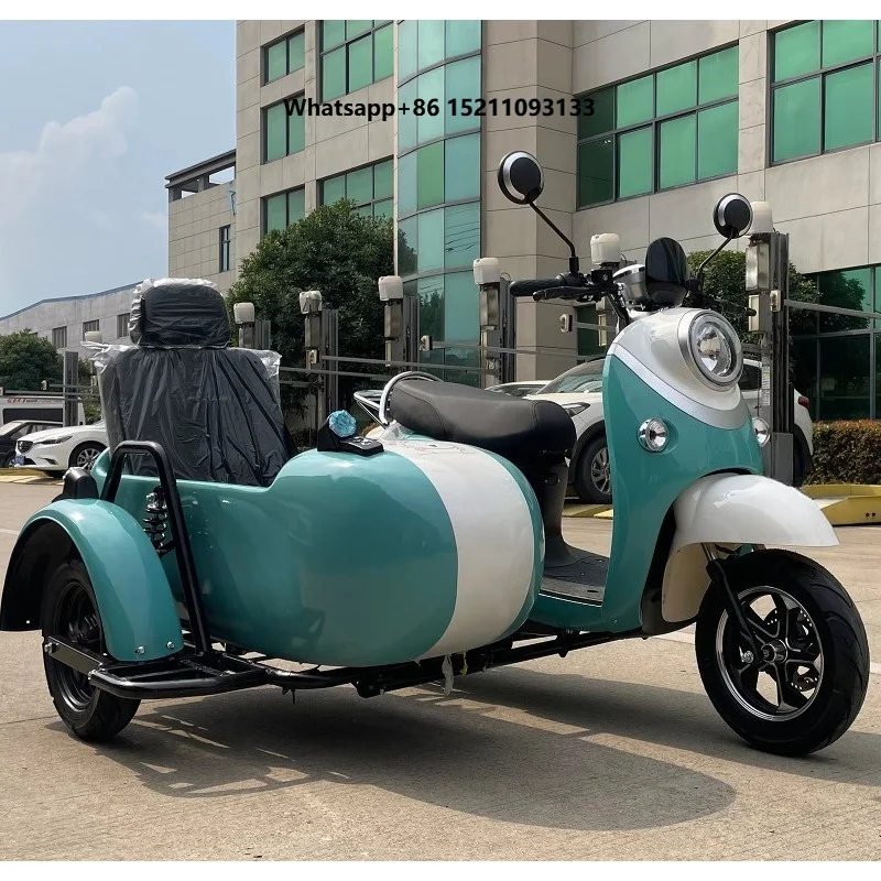 New Styles Wholesale Three Wheels Electric Sidecar Tricycle for Adults Side Bucket Carries 3 People