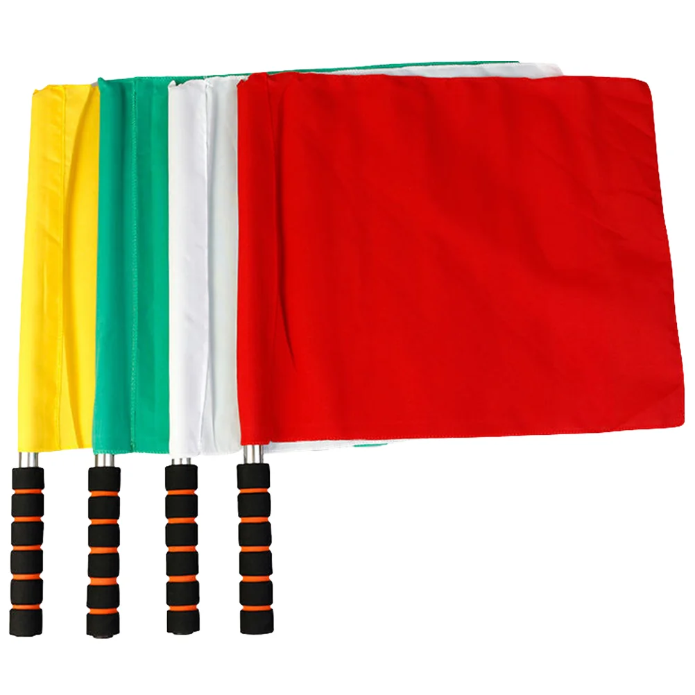 

4 Pcs Referee Flag Sports Equipment Flags Signal Soccer Ball Match Football Colored