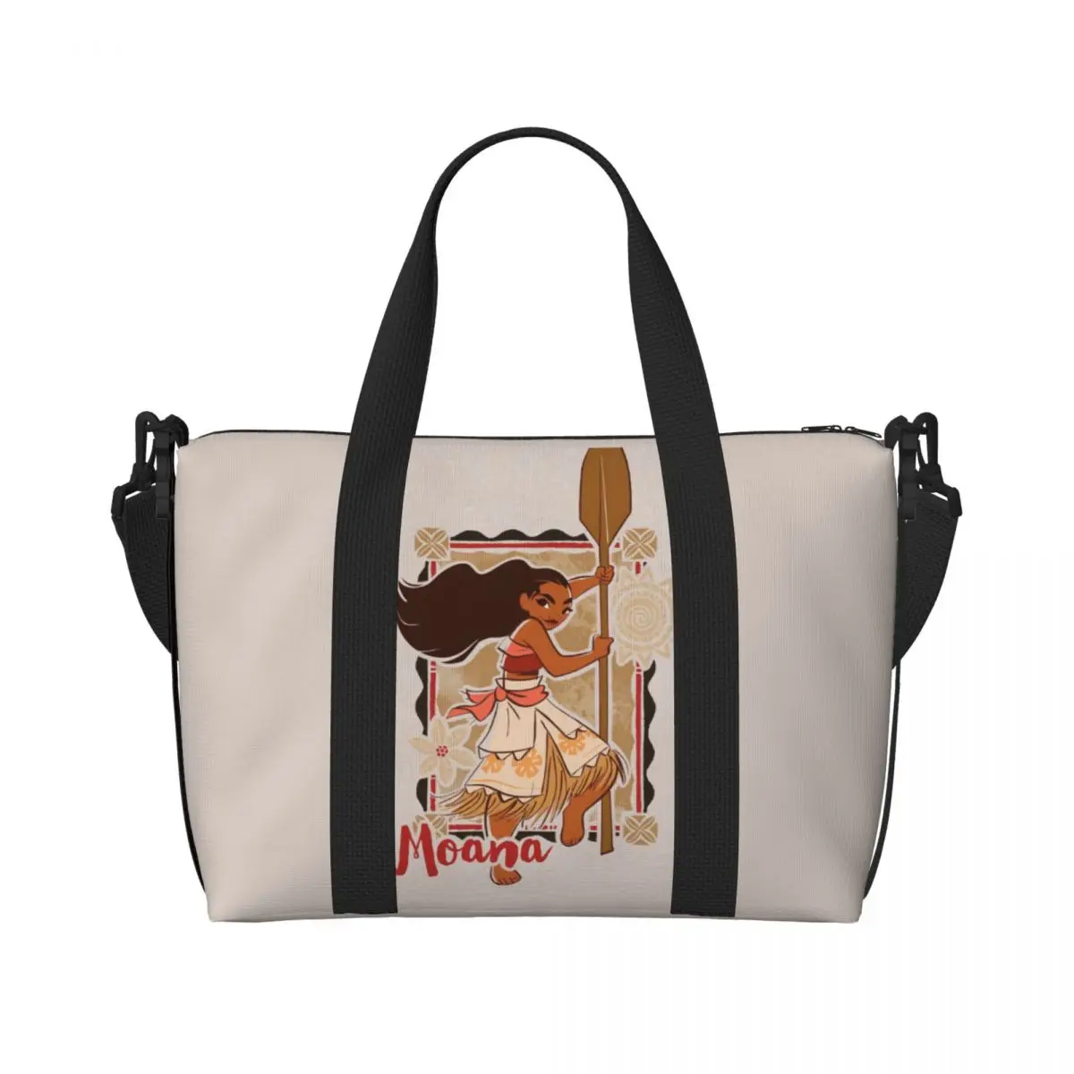 

Custom Moana Cartoon Beach Tote Bag Women Big Compartment Beach Gym Travel Bags