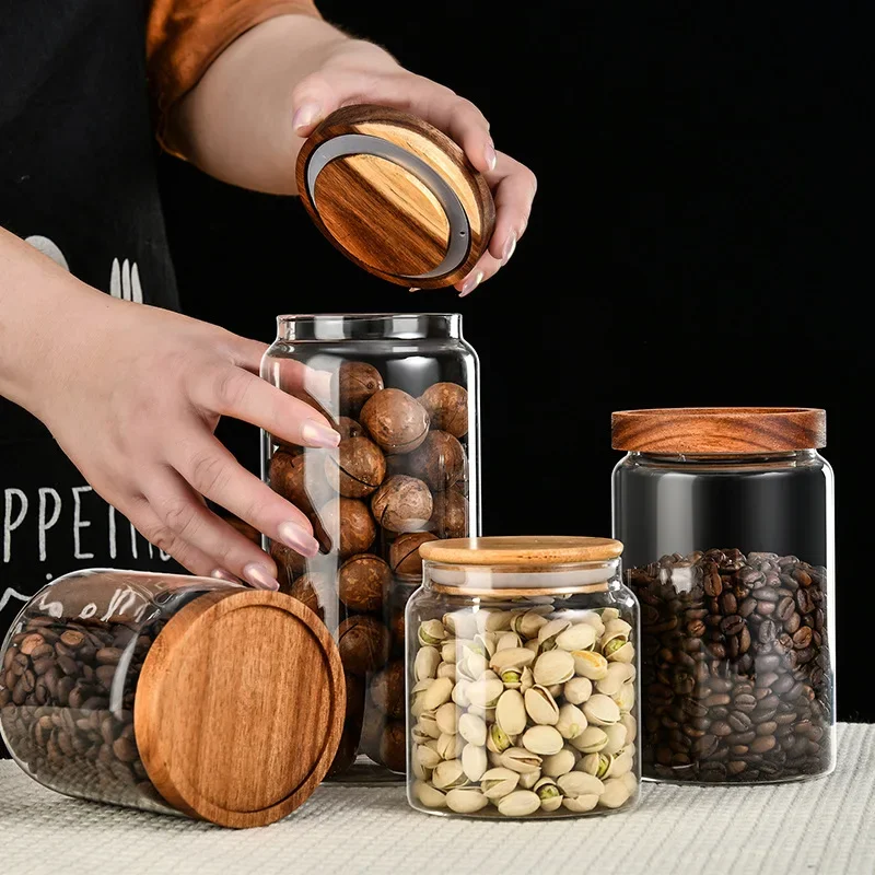 Storage Jar Sugar Coffee Tea Containers Glass Containers for Food Container for Cereals Pots Airtight Hermetic Sealed Mason Lid