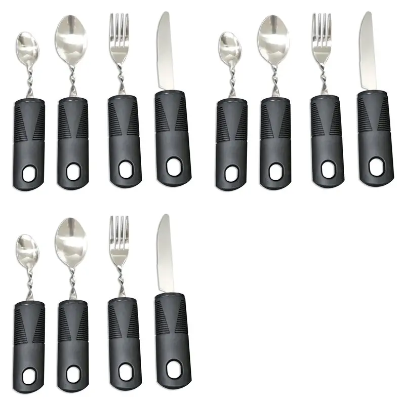 

L68A 12Pcs Bendable Cutlery Disabled Utensil Adult Weighted Utensils Elderly Built Adults Adaptive Tableware Gadgets