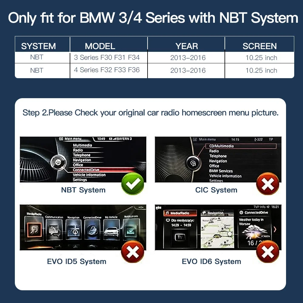 Suitable for BMW 1 2 3 4 5 series wireless Carplay hicar Android auto central control touch screen