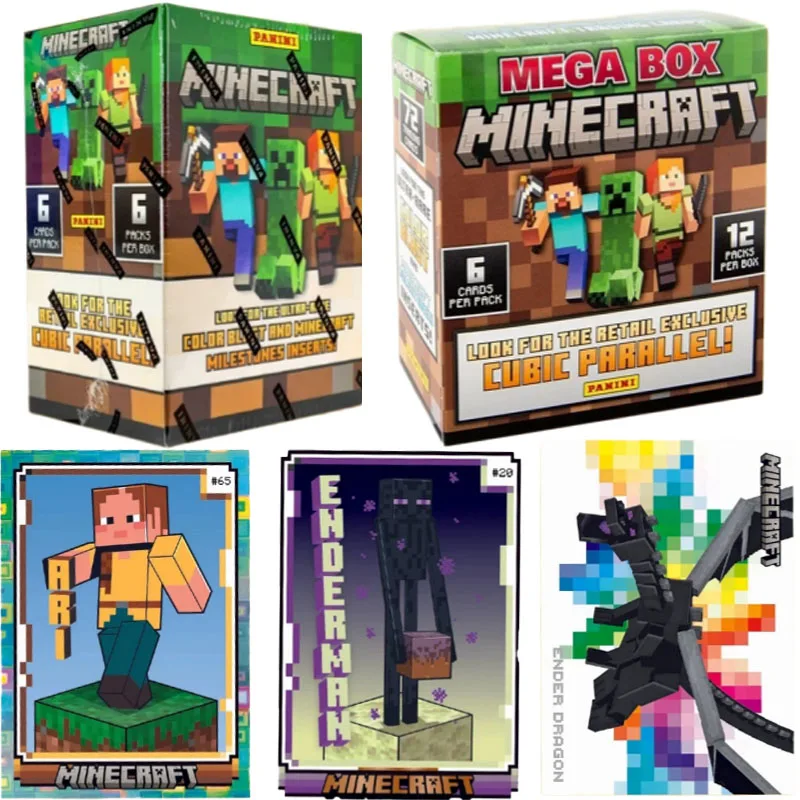 Caja Mega de Cartas Originales Panini Minecraft 2024, Cartas de la Película y Anime, Juego de Cartas Coleccionables