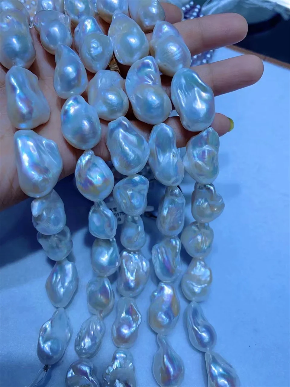 

3A Retro White Large Size 14-17MM Tissue Nucleated Irregular Baroque Pearl for DIY Necklace Freshwater 100% Natural Pearls