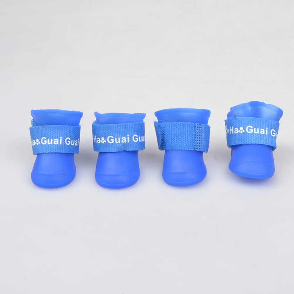 

Little Pet Dog Puppy Anti-slip Rain Snow Boots Candy Colors Rubber Waterproof Boots Shoes - Size L (Blue)