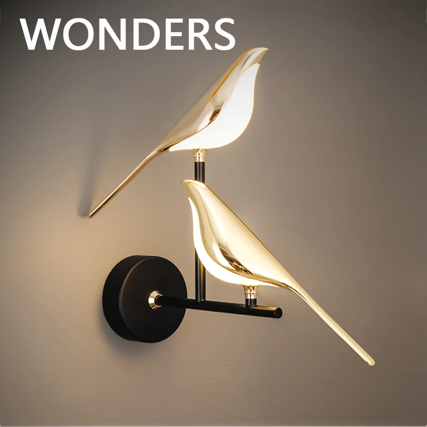 Magpie Wall Lamp Creative LED Bedroom Wall Light Postmodern Bedside Rotatable Reading Lamps New Home Decor Induction Sconces бра