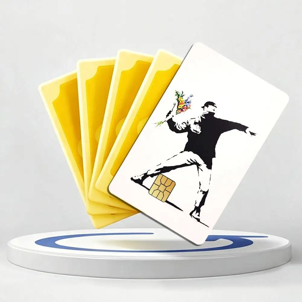 Street Artist B-Banksy Girl with Balloon  Card Stickers for Bank Access Protective Waterproof Film Cover Sticker Gift