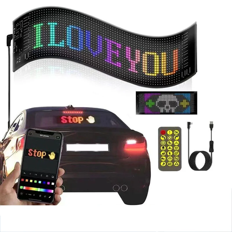 لوحة بكسل مصفوفة مضيئة LED 5 فولت USB بلوتوث App التحكم للتخصيص النص خربش التمرير الرسوم المتحركة لعلامة LED ذاتية الصنع #5