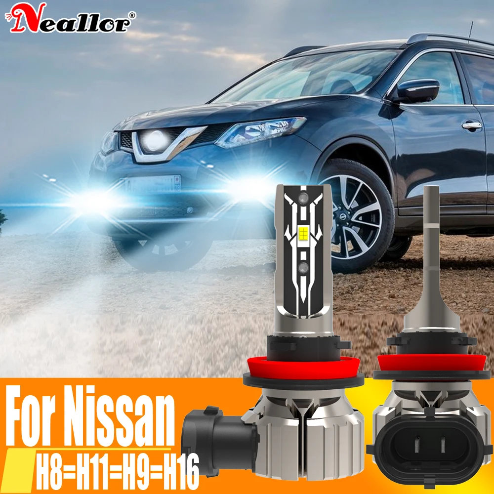 

2x H11 H8 Led Fog Light Headlight Canbus H16 H9 Car Bulb Driving Running Lamp 12v 55w For Nissan Qashqai J11 J10 X Trail T32 T31
