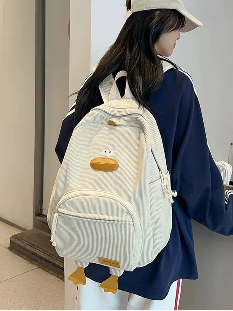 Cute Duck Shoulder Bag Large Capacity School Bag for Girls 2026 New Style Summer Backpack Suitable for Students And Adults