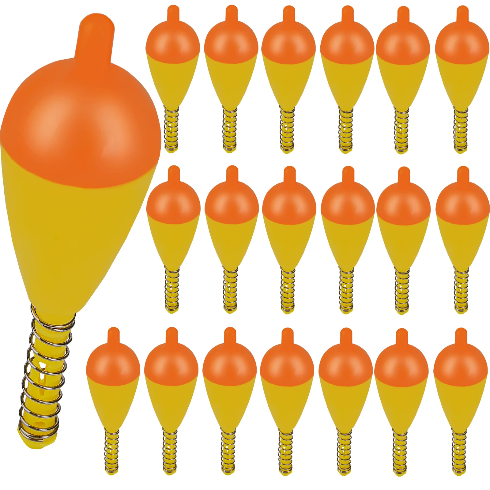 

20 шт., Рыболовные Поплавки, дюйма, пластиковые Пружинные поплавки овальной формы