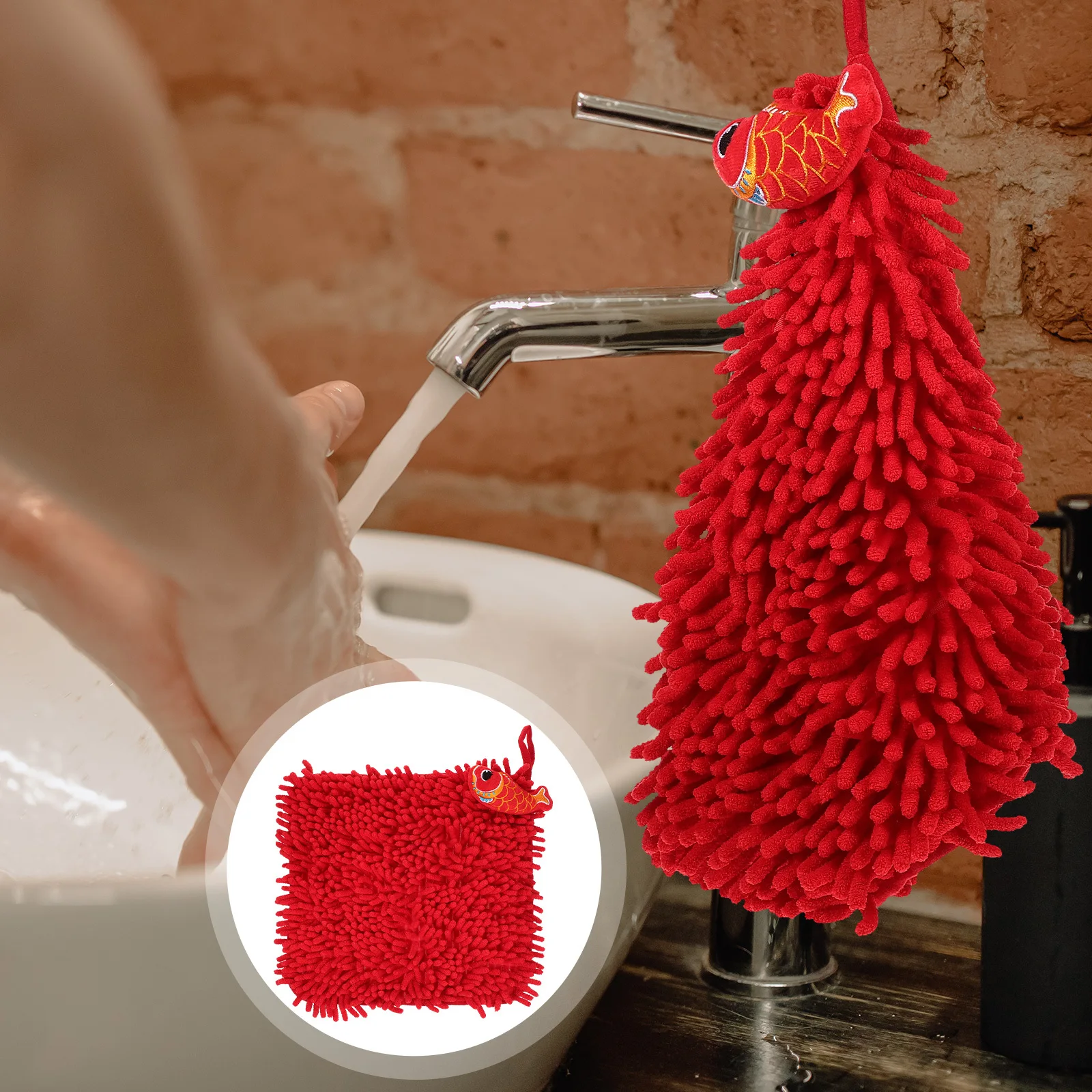 

Chenille Hand Towel Absorbent Supple Fast Drying Hanging Kitchen Bathroom Multi Use Easy Clean Reusable Paper Towels