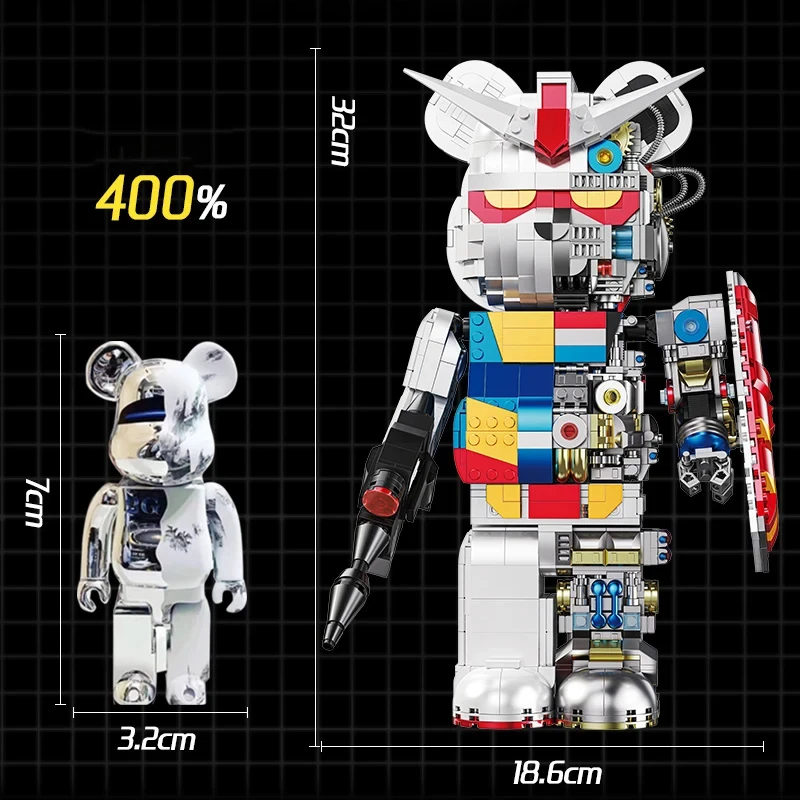 188001 Bear 3D Half-Body Model Robot Building Blocks Bricks Mechanical BEAR 2nd Bearbrick Set Toys for Children Gifts