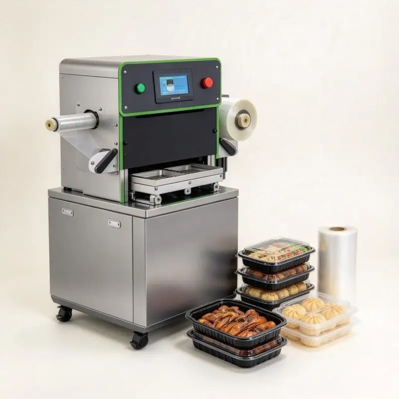Automatic Food Tray Sealing Machine MAP Modified Atmosphere Gas Flush Packaging Equipment for Fresh Food