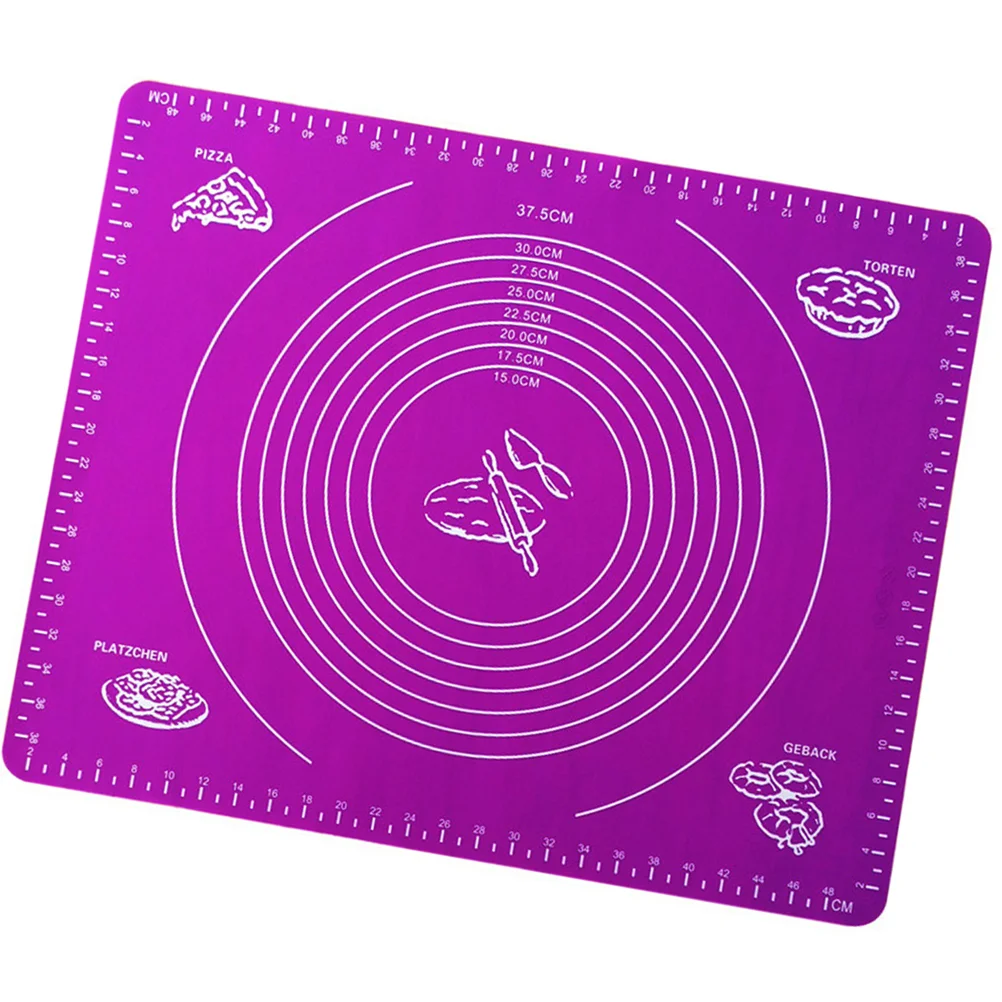 

2 Pcs Pastry Mat Extra Large Thick Silicone Baking Mat with Measurements Non Pastry Rolling Mat - 50x40cm (Purple)