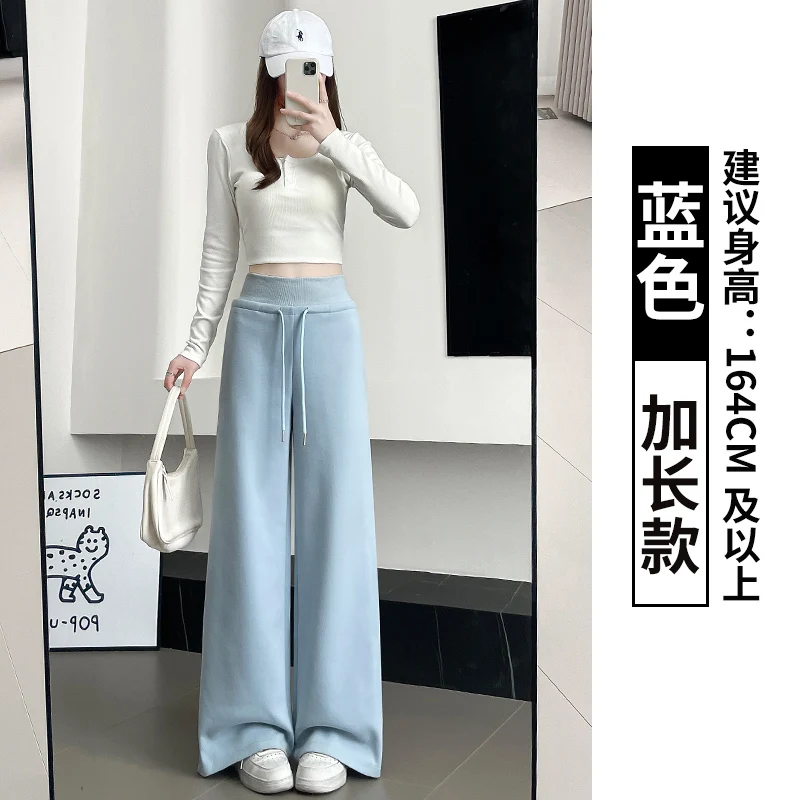 Black American Style Wide Leg Sport Pants Women's High Waist Loose Casual Straight Loose Cargo Trousers Spring Autumn New