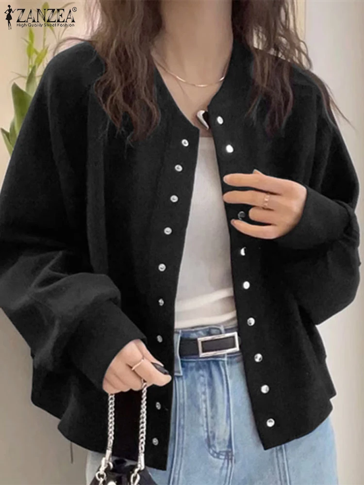 ZANZEA Spring Coats Autumn Cardigan Women Jackets Stylish Elegant Butttons Down Work Shirt Casual Long Sleeve Solid Thin Tops