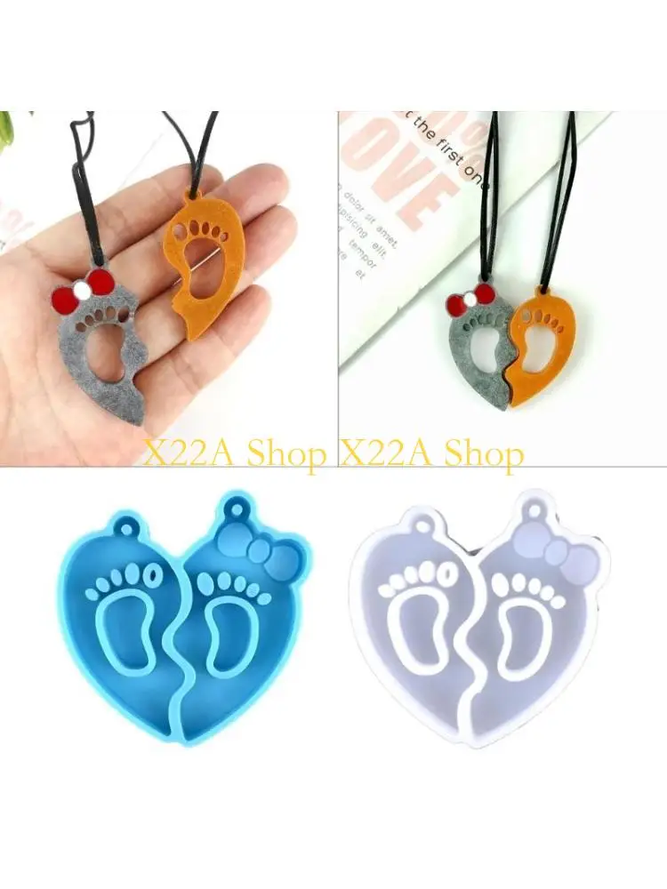 Unique Foot Silicone Mold Pendant Resin Epoxy Molds for Casting DIY Resin Keychain Mold