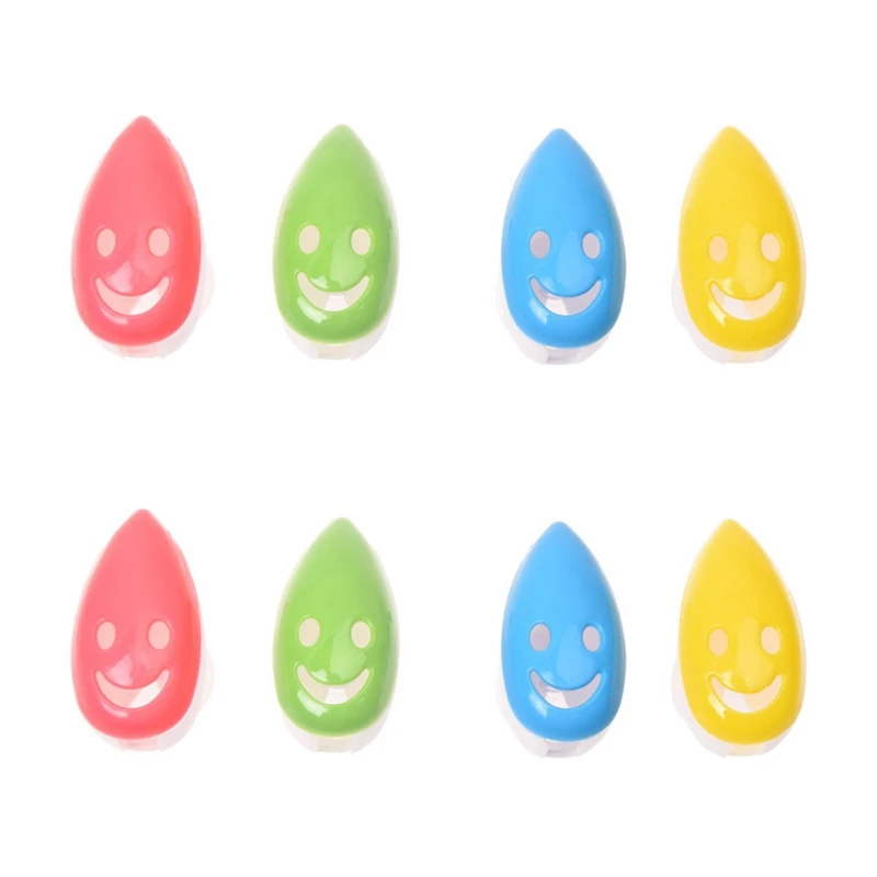 

8 PCS Smile Face Antibacterial Toothbrush Cover Holder With Suction Cup Bath