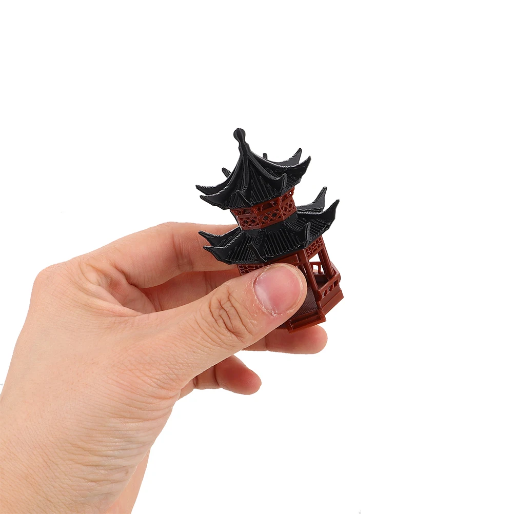 

Tranquil Mini Garden Statue Asian Pagoda Figurine Decorative Sculpture Bonsai Fish Tank Ornament Micro Landscape Pavilion