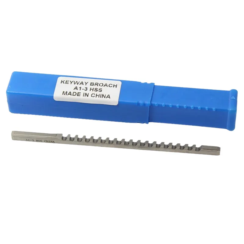 

HSS Keyway Broach Metric Size 3mm A Push Type Broaching Cutter High Speed Steel with 1 Shim for CNC Metalworking Cutting Tool