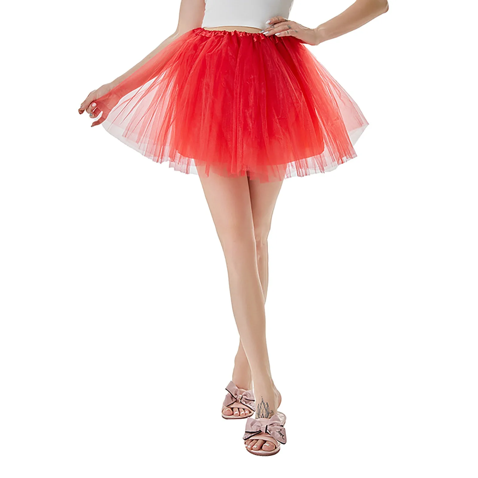 

Candy Color Carnival Pettiskirt For Women 4 layers Liner Ballet Dancewear Mini Skirts Rave Ball Bouffant Puffy Mesh Gauze Skirt