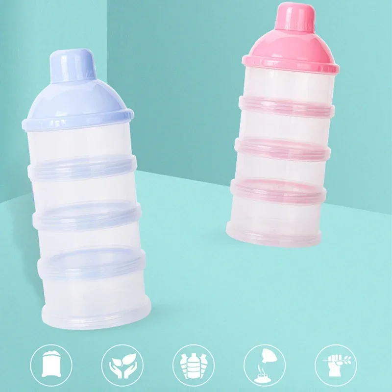Formula Milk Storage Baby Milk Powder Formula Dispenser Feeding Food Container Storage Feeding Box Four Grids Bottle Box