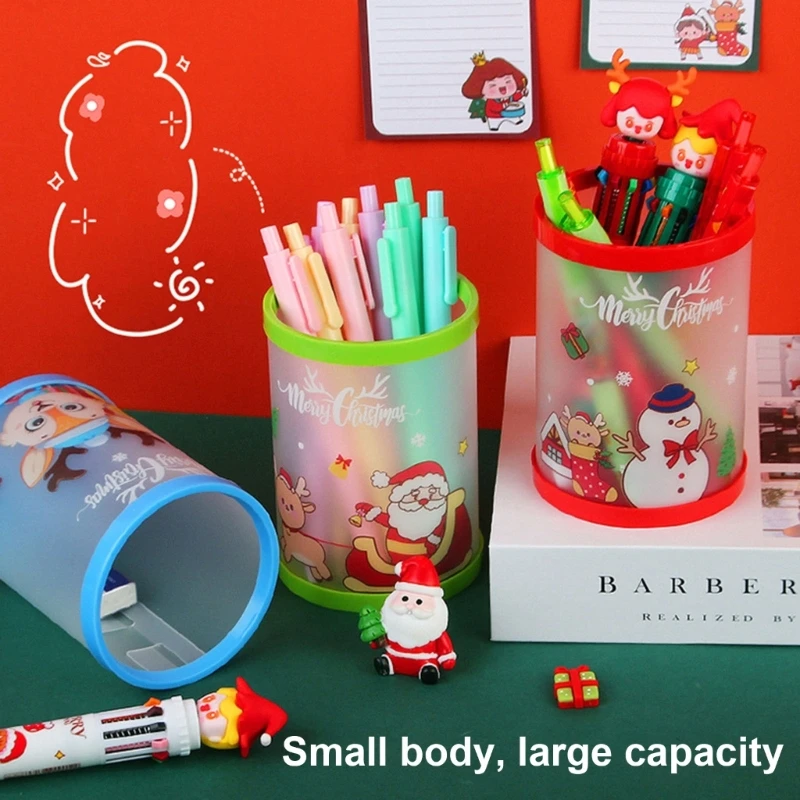 Christmas Pencil Holder Decorative Pen Holder Pencil Container Desk Decoration for Pen Pencil Makeup Tool Remote Control