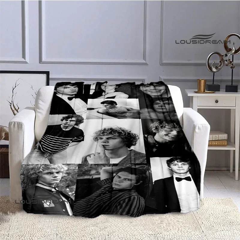 3D Evan Peters pattern printed blanket fashion keeps warm beautiful blankets soft and comfortable blanket birthday gifts