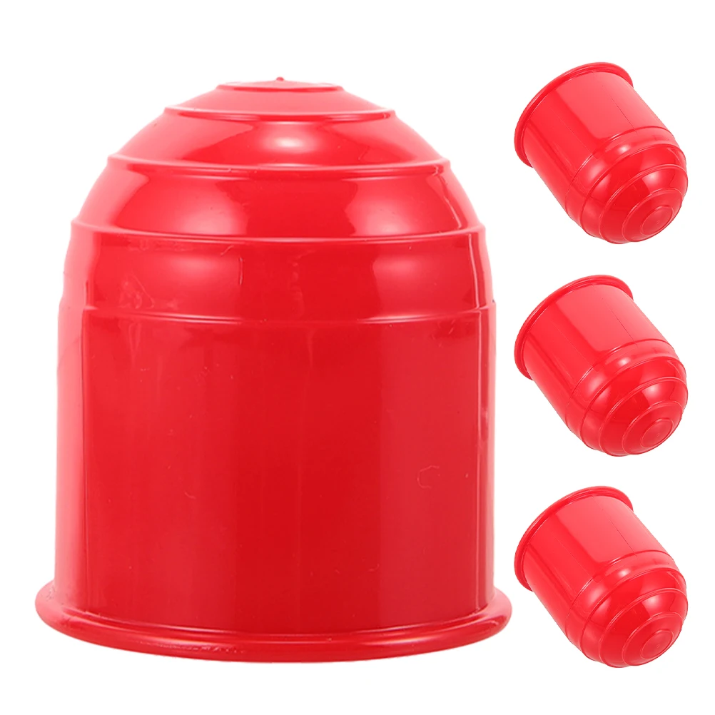 

4pcs Trailer Ball Joint Cover Durable Plastic Universal Hitch Accessories Red Easy Installation Longlasting Versatile Protection